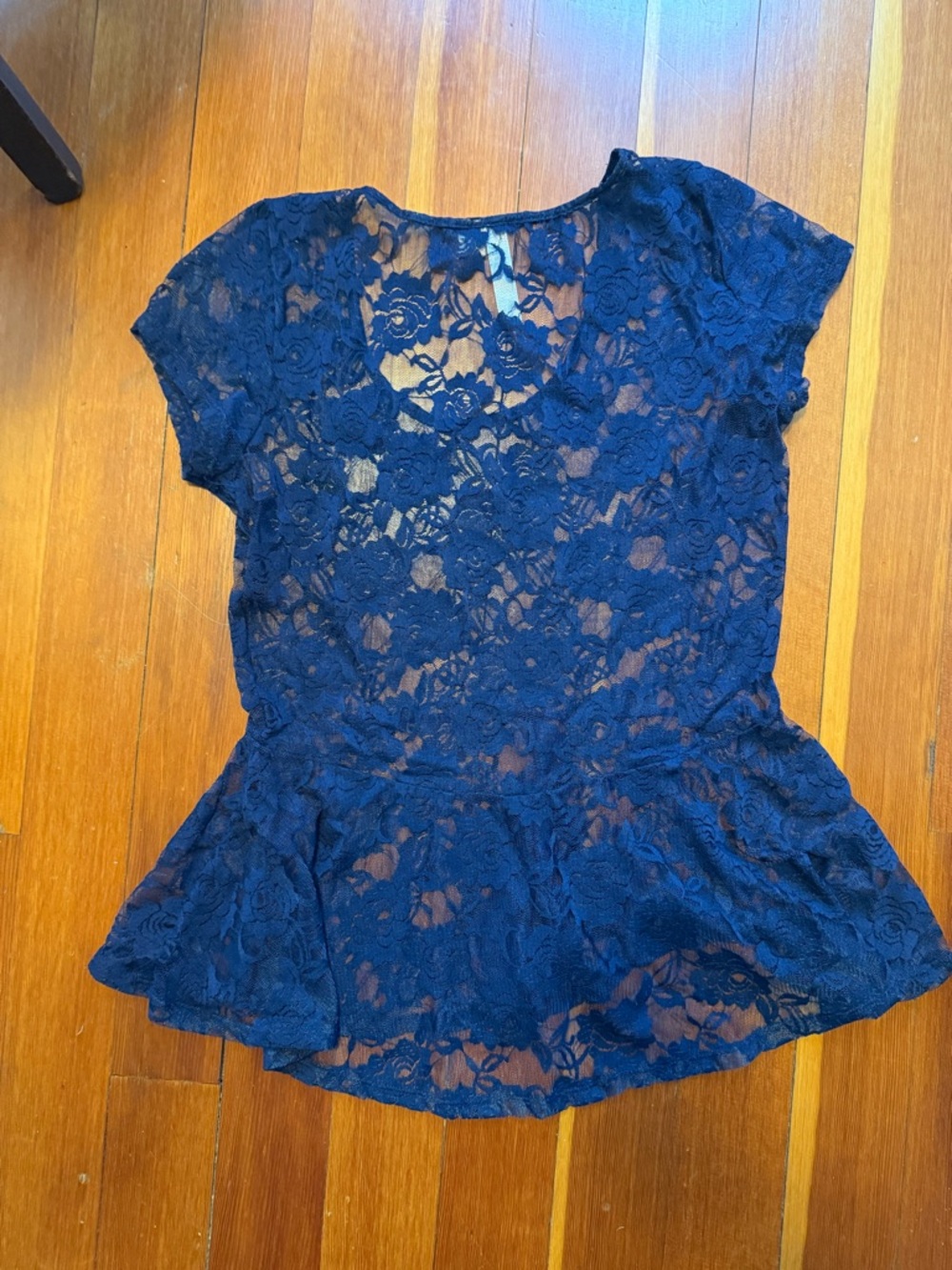 Floral Sheer Lace Peplum Top | Poetcore Coquette Fairy Y2K
